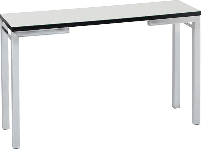 Valencia Mirrored Console Table With Black Trim - Click Image to Close